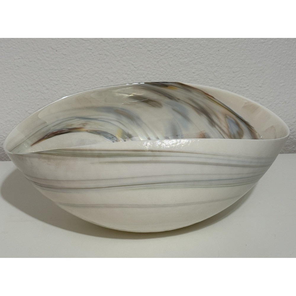 Murano Crate & Barrel Italian Hand-Blown Glass "Foss" Bowl – Made in Italy